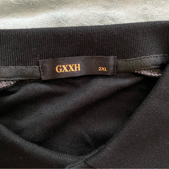 NEW GXXH Stylish Black Polo Shirt Short Sleeve - Picture 5 of 8